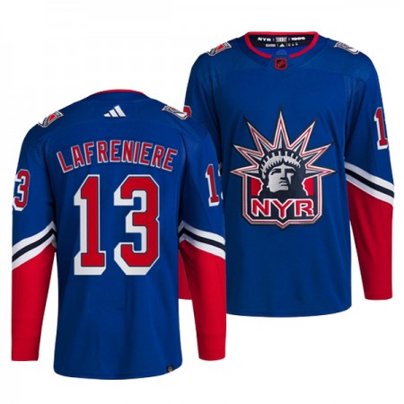 Mænd NHL New York Rangers Trøje Alexis Lafreniere 13 Adidas 2022-23 Blå Reverse Retro 2.0 Authentic